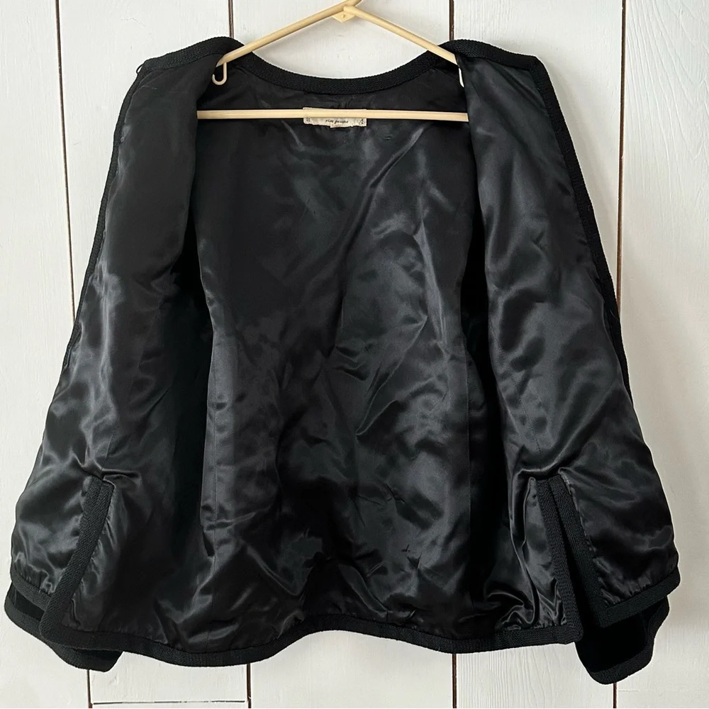 Saint Laurent VTG 70s Russian Collection Velvet Jacket Blazer Sz 40 Black - Picture 12 of 14